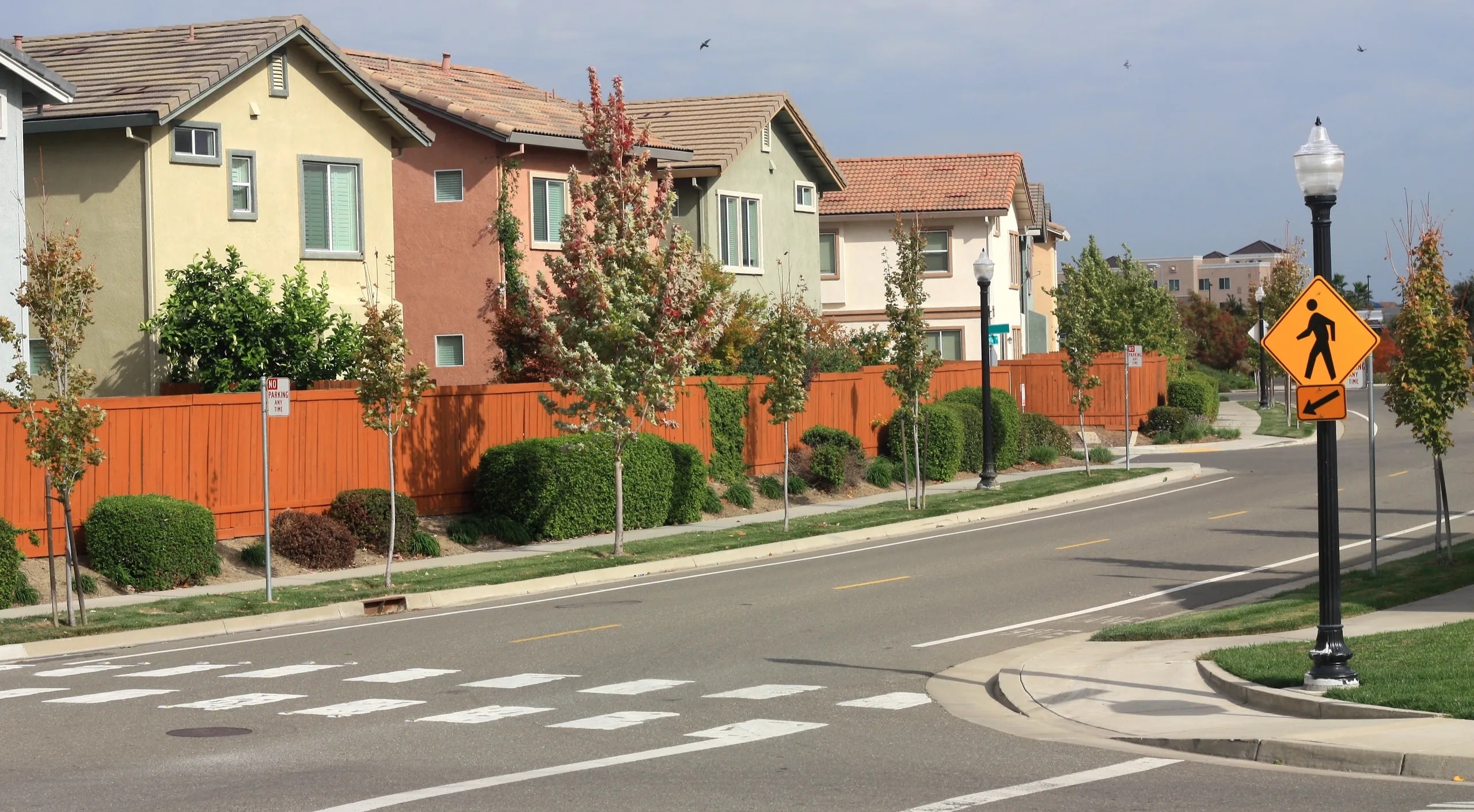Neighborhood fence line HOA community